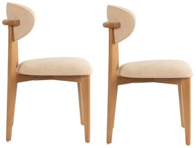 Zestaw krzeseł do jadalni Lionte Beige and LightOak, 2 szt.