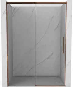 Mexen Rox drzwi prysznicowe rozsuwane 140 cm, transparent, różowe złoto - 8C2-140-000-60-00