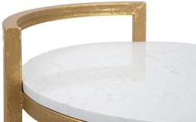 Stolik kawowy z blatem z imitacji marmuru, Ø 40 cm