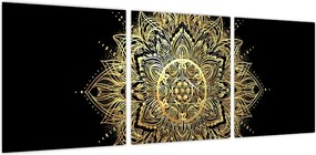 Obraz - Mandala bogactwa (z zegarem) (90x30 cm)