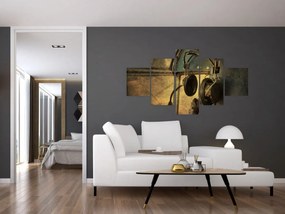 Obraz - Słuchawki lotnicze w stylu vintage (125x70 cm)