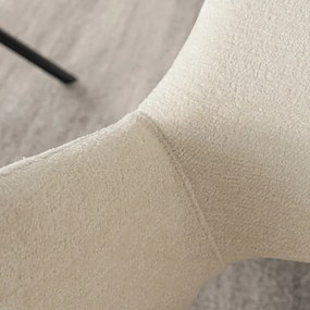 Zestaw Stół Prostokątny Rozkładany VICTOR 160-240 cm Czarny Marmur i 4 Krzesła Tapicerowane FLAV Kremowe Nowoczesne
