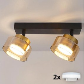 Brilagi - LED Oprawa punktowa AURA LUX 2xGX53/30W/230V czarna/złota