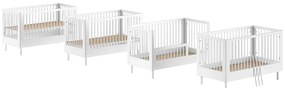 Białe łóżeczko z litego drewna bukowego 70x140 cm Forrest – Vipack
