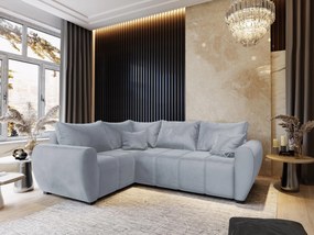 Masseno Narożnik MADISON z funkcją spania i pojemnikiem na pościel Narozniki L, Rozkładana sofa - Jasnoszary, PAROS 05