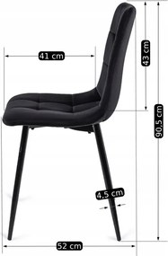 Zestaw Stół Okrągły LAUREN 90 cm Dąb Rustykalny/Czarny i 4 Krzesła PERU Czarne
