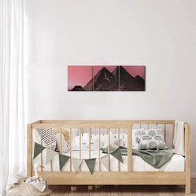 Obraz - Piramidy w Gizie, Egipt (z zegarem) (90x30 cm)