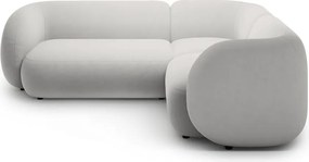 Jasnoszary aksamitny narożnik (prawostronny/w kształcie litery L) Kate – Micadoni