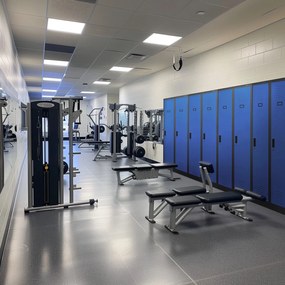 Szafa socjalna czterokomorowa Kacper 80x50x180 cm antracyt/niebieski