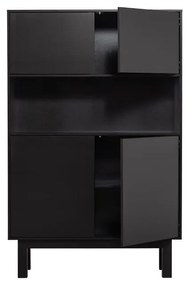 Czarna szafka z litego drewna sosnowego 110x170 cm Finca – WOOOD