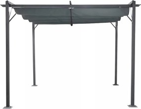 Pergola ogrodowa metalowa 3x4m z rozsuwanym dachem XT-3307B, grafitowa