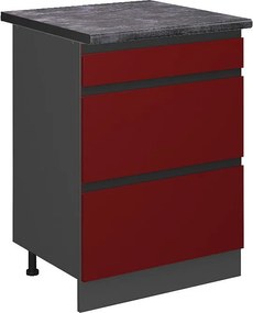 Szafka dolna do kuchni czerwony 60x60x81.6 r-line