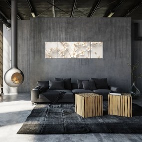 Obraz - Złoty kwiat - abstrakcja (170x50 cm)