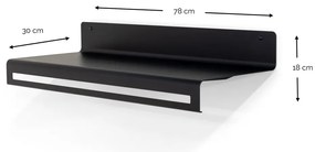 Czarny metalowy wieszak ścienny z półką Sway – Spinder Design
