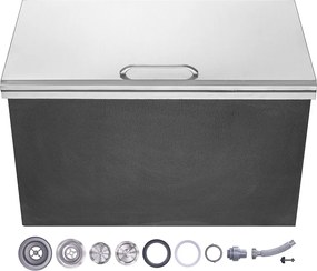 Kubeł na Lód SucceBuy 78,37 L 61x51x38 cm, Chłodnia Drop-in z Stali Nieżelaznej, z Pokrywką na Skrzydle, do Kuchni Zewnętrznej