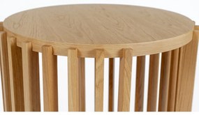 Stolik z drewna dębowego Woodman Drum, ø 53 cm