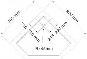 Brodzik pięciokątny akryl sanitarny