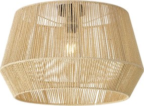 Lampa sufitowa czarna z beżowym abażurem z liny 50/50/30 - Cyl