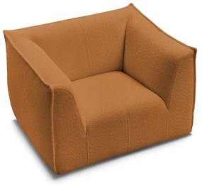 Musztardowy fotel z materiału bouclé Giorgia – Bobochic Paris