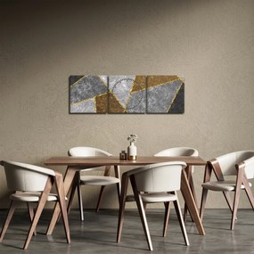 Obraz - Imitacja materiałów (z zegarem) (90x30 cm)