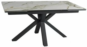 Stół rozkładany COLUMBUS CERAMIC 160(240)x90 biały/czarny mat SIGNAL