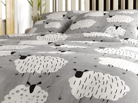 PrzytulneMieszkanie.pl PrzytulneMieszkanie.pl Pościel bawełniana SHEEP POLY szara Rozmiar pościeli: 2 szt 70 x 90 cm | 200 x 220 cm