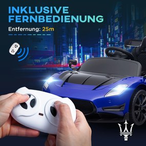 AIYAPLAY Samochód Elektryczny dla Dzieci 12V, Licencjonowany, Pilot, Amortyzowane Koła, Niebieski, 115x60x45 cm