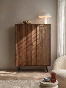 Komoda wysoka Flaro 93 cm z oświetleniem - dąb dunin