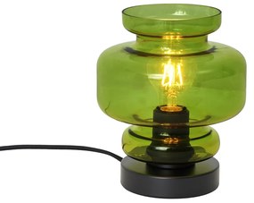 Lampa stołowa w stylu Retro czarna z zielonym szkłem - Denise Retro Oswietlenie wewnetrzne