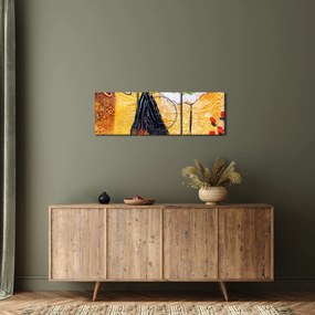 Obraz - Tańczące baletnice, obraz olejny (z zegarem) (90x30 cm)