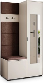 Masseno Garderoba VIRA 95/181/51 cm Nowoczesna Szafa do Przedpokoju Kaszmir, MONOLITH 29 (Brązowy)