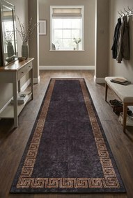 Czarny nowoczesny dywan z grecki wzór 80x300 cm A9-Z48