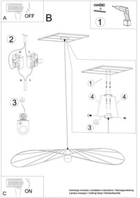 Czarna lampa wisząca ø 140 cm Elliot – Sollux