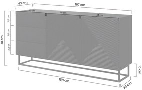 Komoda z szufladami Asha 167 cm - artisan / rivier stone mat