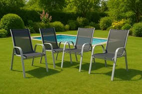 Zestaw sztaplowanych krzeseł ogrodowych 4  szt