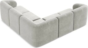 Jasnoszary narożnik z tkaniny szenilowej Lani – Makamii