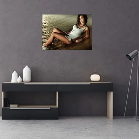 Obraz kobiety na plaży (70x50 cm)