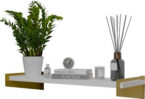 Wisząca półka w stylu glamour złoty + biały F0-W43