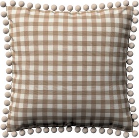 Poszewka Wera na poduszkę kolor beżowy tkanina wzorzysta