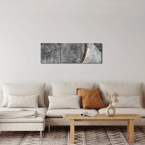 Obraz - Abstrakcja w betonie (z zegarem) (90x30 cm)