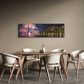 Obraz fajerwerków w Singapurze (170x50 cm)