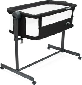 Baby Mix Łóżeczko dostawkowe Rose czarny, 84 x 80 x 52 cm