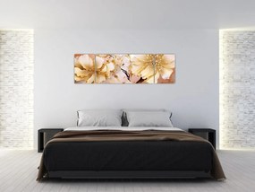 Obraz - Złote kwiaty (170x50 cm)