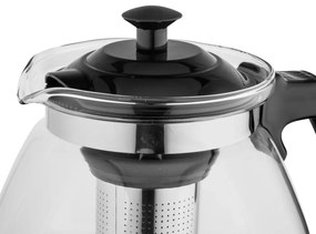 Altom Szklany czajnik z sitkiem 2,3 l, czarny