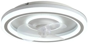Biała lampa sufitowa LED ze zdalnym sterowaniem/z wentylatorem Alan – SULION