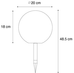 Zewnetrzna Lampa ogrodowa biała 20 cm z wbudowanym LED IP44 Solar RGBW - Ludger Nowoczesny Oswietlenie zewnetrzne