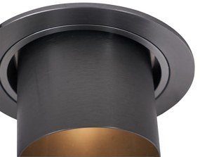 Set van 6 moderne inbouwspots gunmetal GU10 50mm rond kantelbaar - Installa Nowoczesny Oswietlenie wewnetrzne
