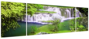 Obraz - Wodospady Huay Mae Khamin, Kanchanaburi, Tajlandia (170x50 cm)