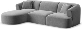 Jasnoszary aksamitny narożnik (lewostronny/z szezlongiem) Campi – Cosmopolitan Design