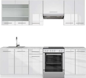 Aneks kuchenny biały wysoki połysk/biały 240x60x81.6 fame-line